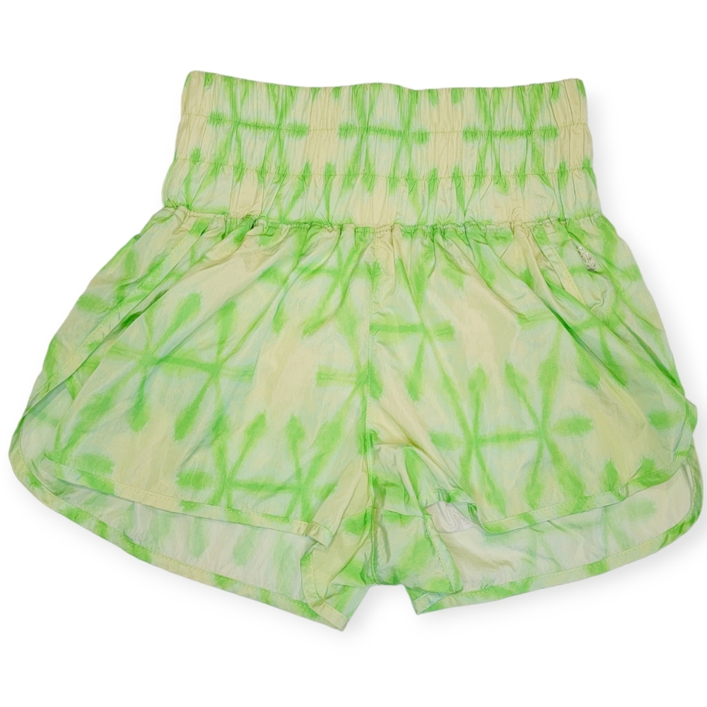 Free People FP Movement The Way Home High Waisted Short Tie Dye Neon Green SM
